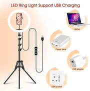 13" RGB Selfie Ring Light W/ Tripod Stand & Phone Holder 26 Modes 10 Brightness Level 120 LED Bulbs Dimmable Selfie Ringlight for Live Stream Makeup Youtube Video Photography Shooting