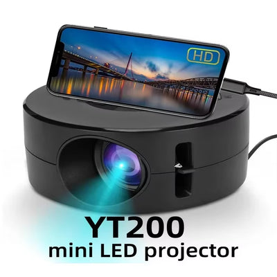 YT200 Smart Projector LED HD Projetor Supports Decoding 1080P Videos Auto Focus Android Home Cinema Outdoor Portable Projetor